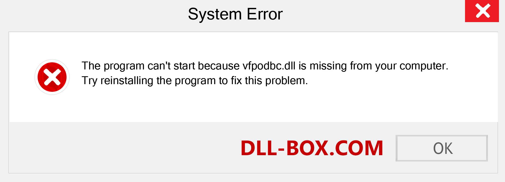  vfpodbc.dll file is missing?. Download for Windows 7, 8, 10 - Fix  vfpodbc dll Missing Error on Windows, photos, images